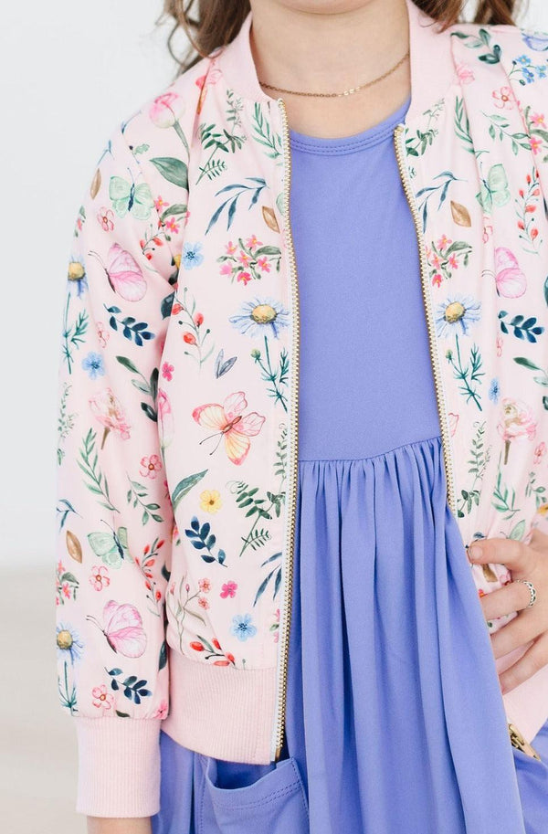 butterfly-meadows-satin-jacket Mila &  Rose - Sophia's Style-Butterfly Meadows Satin Jacket-2T--1